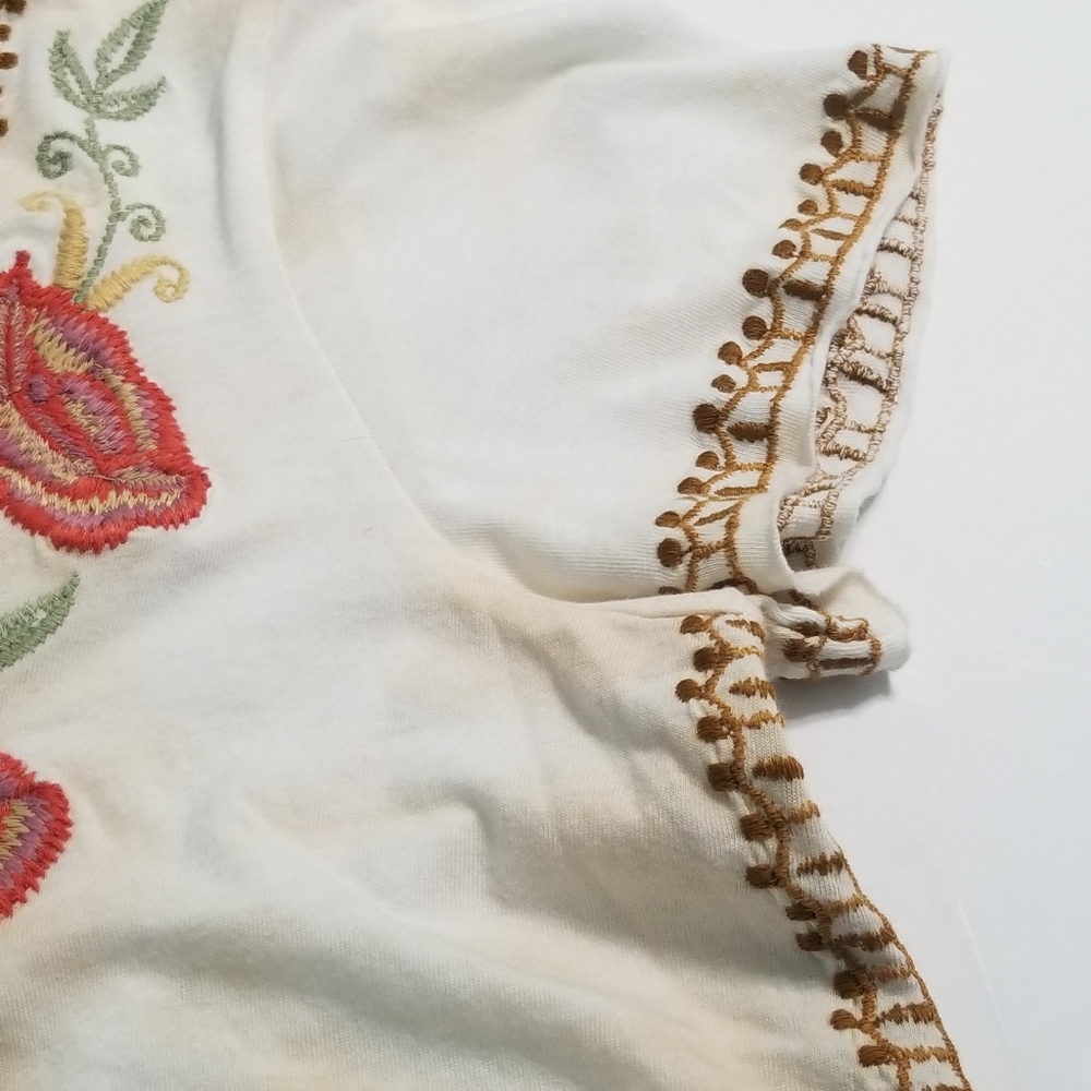 CAITE Dawson Embroidered Boho Tan Tie Dye Shirt Women's Size Small - Picture 9 of 14